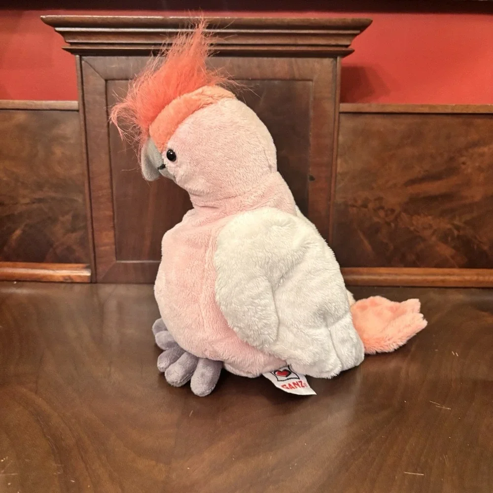 Ganz Webkinz Pink Cockatoo Plush HM365 Stuffed Bird Toy White Pink No Code